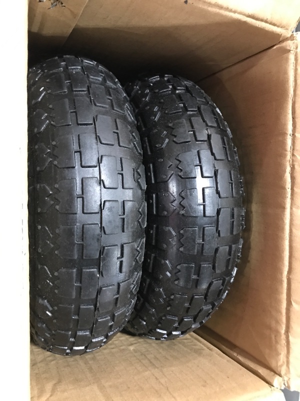 Photo 3 of 2 Pack 4.10/3.50-4" Pneumatic Air Filled Heavy-Duty Wheels/Tires,10" All Purpose Utility Wheels