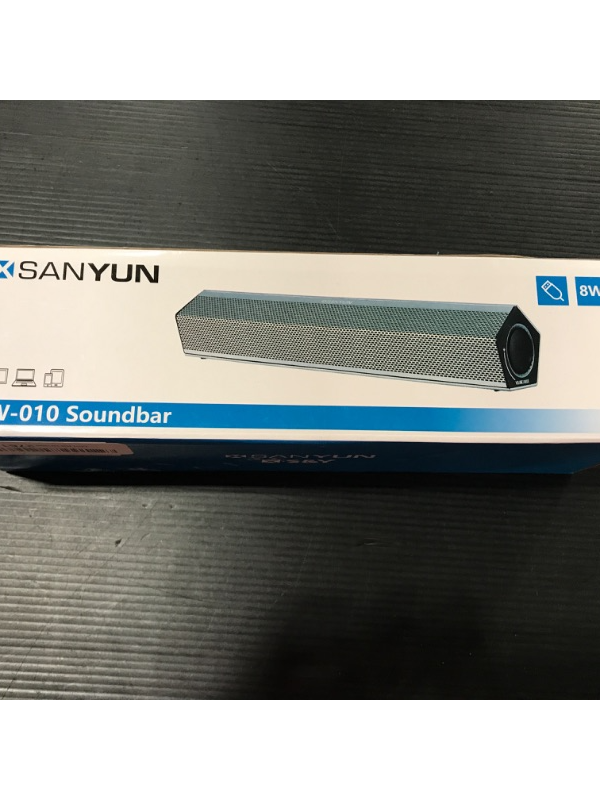 Photo 6 of Sanyun SW010 Computer Speakers, Bluetooth 5.0, USB Connection for Power and Audio Mini Sound Bar, Built-in 16-bit DAC for PC/Laptop/Tablet/Desktop/Smartphone, Silver