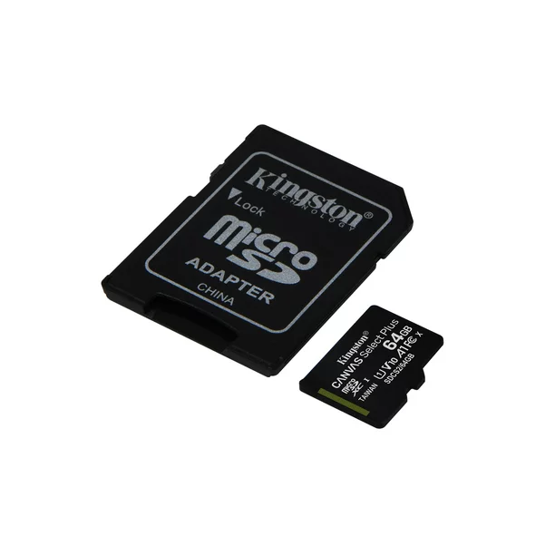 Photo 1 of Kingston Canvas Select Plus 64 GB Class 10/UHS-I (U1) MicroSDXC - 1 Pack - 100 MB/s Read