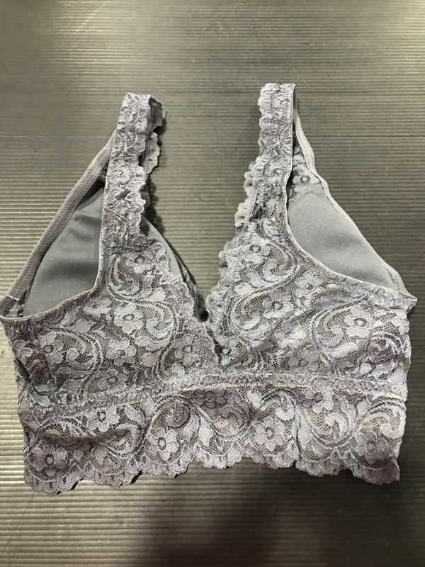 Photo 2 of [Size M] Smart & Sexy Women's Signature Lace Deep V Bralette [Anthracite]