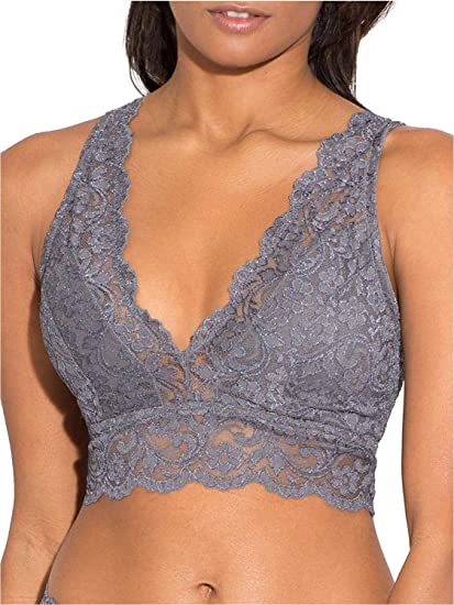 Photo 1 of [Size M] Smart & Sexy Women's Signature Lace Deep V Bralette [Anthracite]