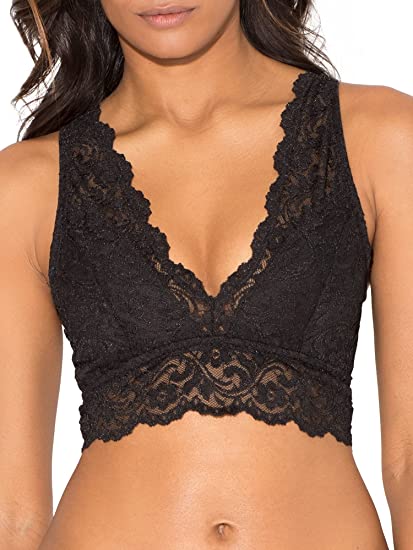 Photo 1 of [Size M] Smart & Sexy Women's Signature Lace Deep V Bralette [Black]