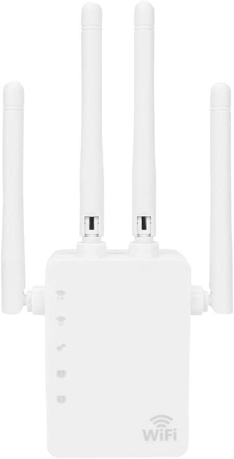 Photo 1 of WiFi Extender Repeater, WiFi Repeater 1200M Wireless Extender 2.4G/5G Dual Network Port External 4 Antennas
