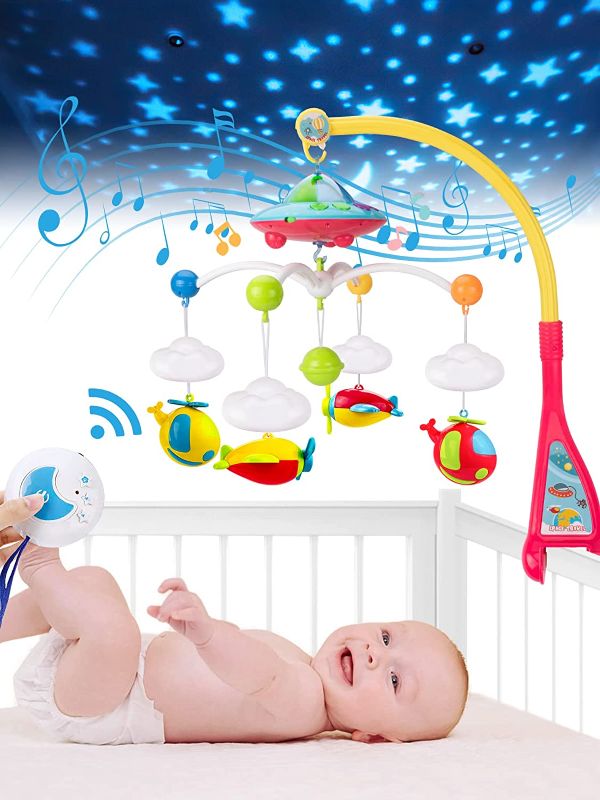 Photo 1 of Baby Crib Mobile with Lights and Music, Moon and Stars Projection for Infants
