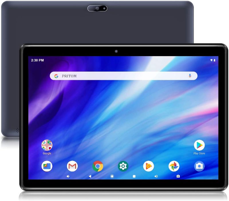 Photo 1 of Android Tablet Pritom 10.1'' Android 10 Tablet, 2GB RAM, 32GB ROM, Quad Core Processor, HD IPS Screen, 2.0 Front + 8.0 MP Rear Camera, Wi-Fi, Bluetooth, GPS, Tablet PC(Black)
