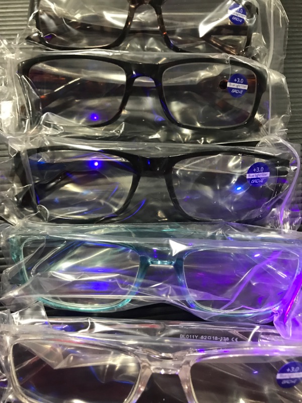 Photo 2 of Gaoye Designer Milan Blue Light Blocking Reading Glasses [5 Pack]