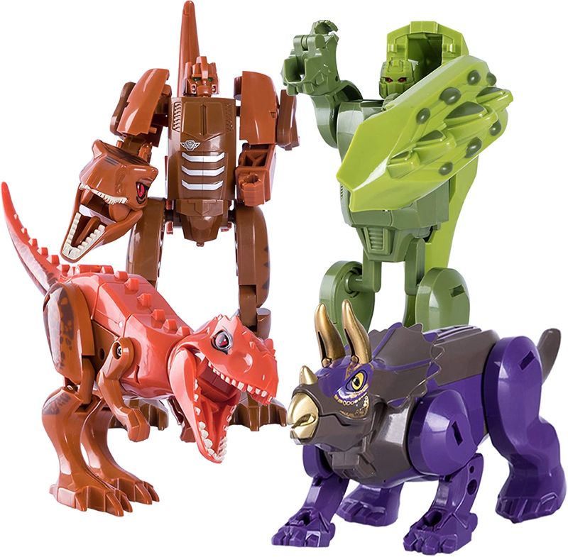 Photo 1 of 4PCS Dinosaur Robot Toys, 2 in 1 Transformed Dinosaurs Krisvie