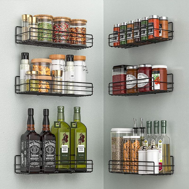 Photo 1 of [6 Pack] Spice Rack Organizers- Black