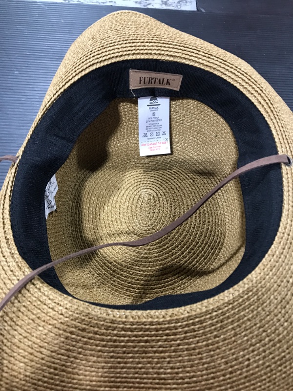 Photo 4 of FURTALK Womens Wide Brim Sun Hat with Wind Lanyard 