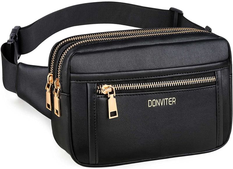 Photo 1 of Fashion-able Black Fanny Pack with Multi-Pockets Adjustable Strap