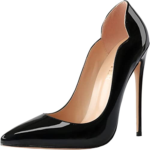 Photo 1 of [Size 9.5] COLETER High Heels for Women, 4.72 inch/12cm Pointed Toe Dress Shoes Stiletto Heels Evening Party Pumps [Black]