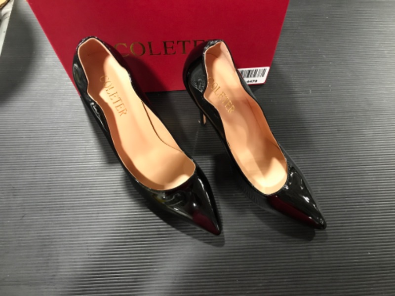 Photo 3 of [Size 9.5] COLETER High Heels for Women, 4.72 inch/12cm Pointed Toe Dress Shoes Stiletto Heels Evening Party Pumps [Black]