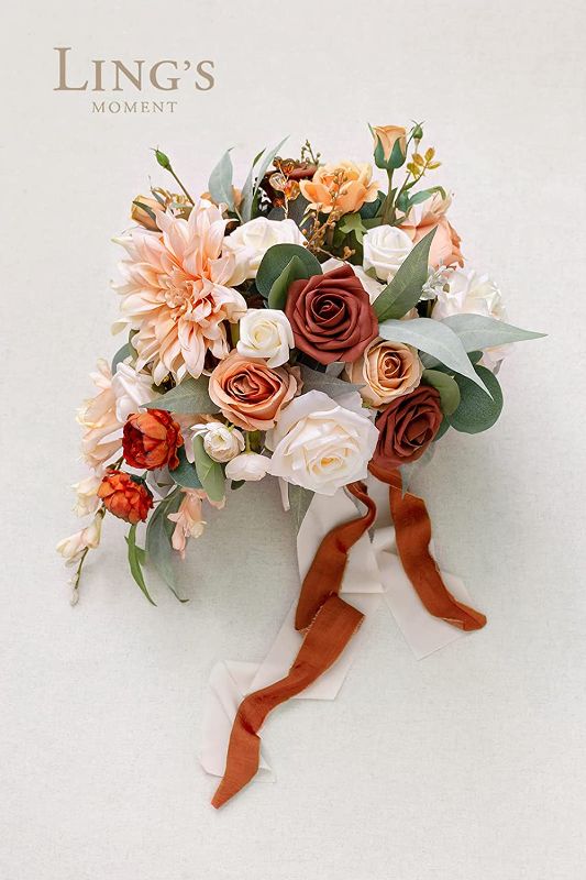 Photo 1 of Ling's Moment 11 Inch Artificial Wedding Bouquets [Chic Terracotta]