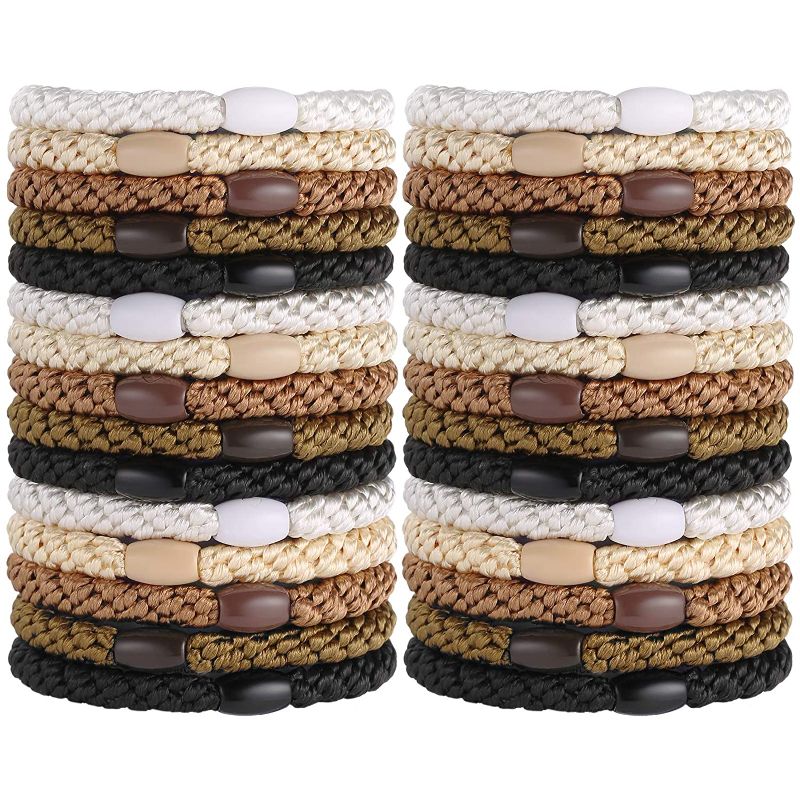 Photo 1 of No Damage No Crease Hair Elastics (Black/Brown/White/Beige/Coffee)