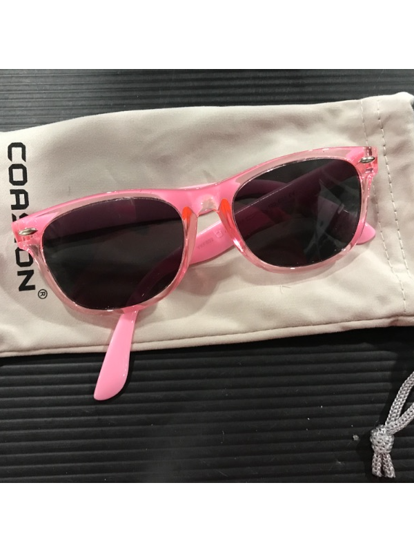 Photo 3 of COASION Kids Polarized Sunglasses TPEE Rubber Flexible Shades for Girls Boys Age 3-9 [ Pink Frame/Grey Lens]
