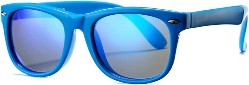 Photo 1 of COASION Kids Polarized Sunglasses TPEE Rubber Flexible Shades for Girls Boys Age 3-9 [Blue/ Grey Lenses]
