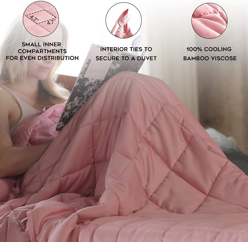 Photo 1 of [Queen] YnM Cooling Weighted Blanket with 100% Bamboo Viscose (Pink, 60''x80'' 15lbs)