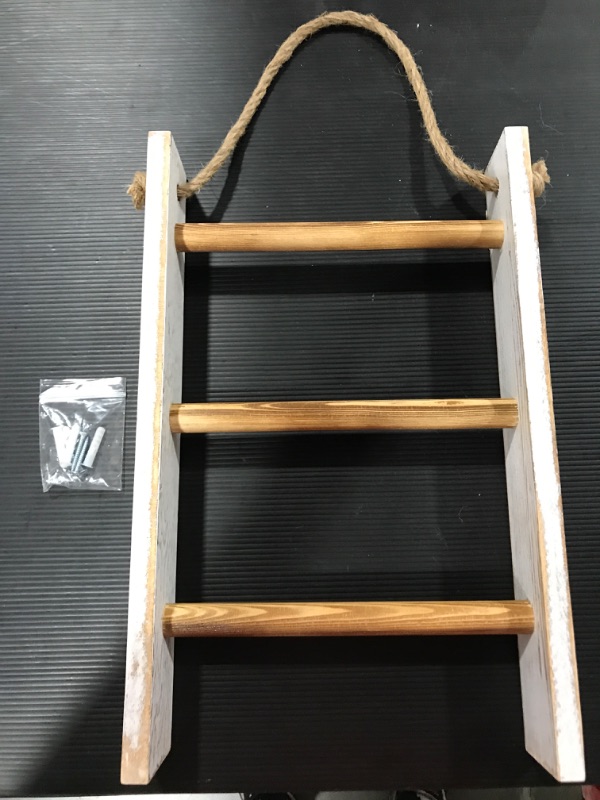 Photo 3 of  3-Tiered Hanging Hand Towel Rack Ladder [Stock Photo Differs Slightly]