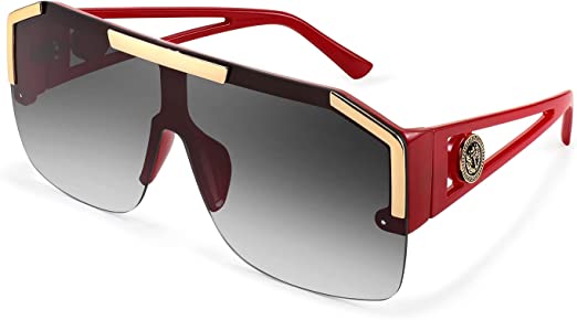 Photo 1 of FEISEDY Square Flat Top Shield Sunglasses