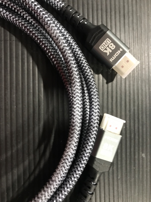 Photo 2 of [6ft] 8K HDMI Cable Ultra High-Speed Braided HDMI 2.1 Cord [GREY]