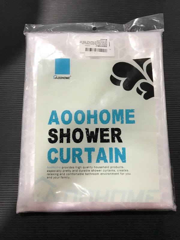 Photo 2 of AooHome Extra Long Shower Curtain Liner, Clear Eva with Bottom Magnets, Heavy Duty, 72x96 Inch, Semi Transparent
