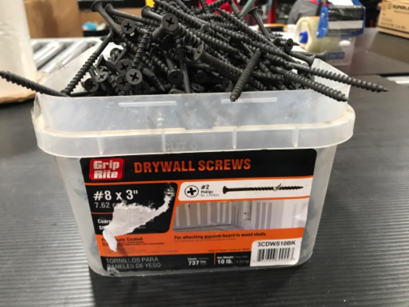 Photo 4 of #8 X 3" #2 Phillips Drive Bulk Drywall Screws 737 Count, 10lbs. 737PK [ACTUAL QTY UNKNOWN]