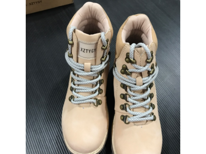 Photo 2 of [Size 7] Hiking Winter Snow Boots for Women, Fur Lined Ankle Boots Outdoor Trekking Shoes [Beige]