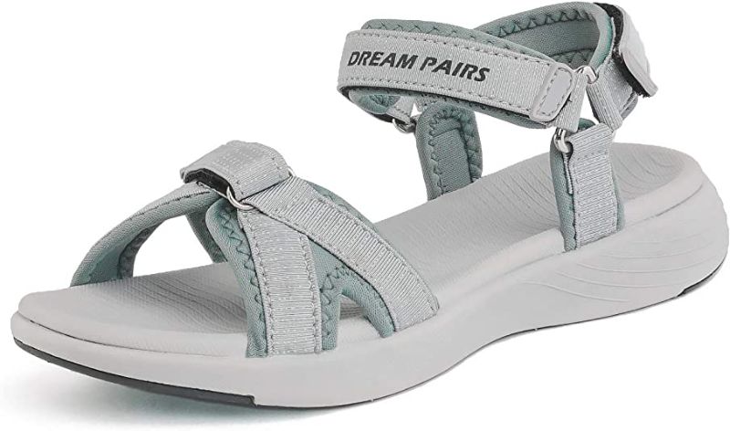 Photo 1 of [Size 8.5] DREAM PAIRS Women's Sport Athletic Outdoor Hiking Sandals [Grey]