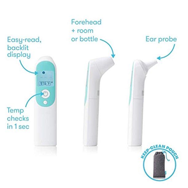 Photo 2 of Fridababy 3-in-1 Infrared Digital Ear and Temporal Thermometer White
