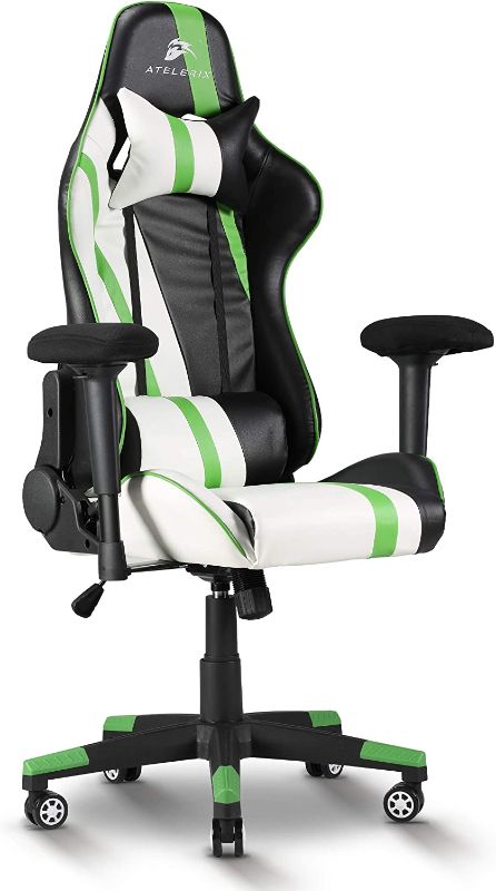 Photo 1 of Atelerix Ventris Gaming Chair - PU Leather, Fabric, & Extra Wide Options - Office or Computer Chair - Tilting & Ergonomic Adjustable Swivel Game Chair w/ 4D Covered Armrests, Headrest & Lumbar Support
