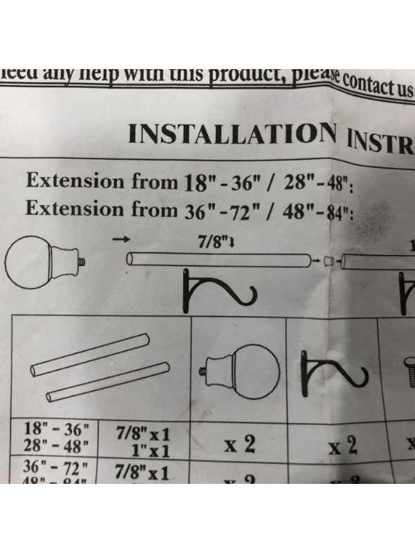 Photo 3 of  long Brown Adjustable Metal Curtain Rod Set Round 
