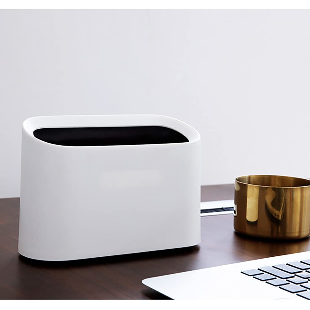 Photo 2 of SOUJOY 3 Pack Mini Plastic Tiny Desktop Trash cans [White]