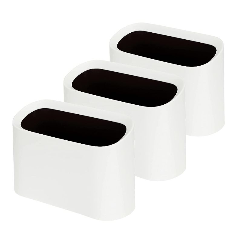 Photo 1 of SOUJOY 3 Pack Mini Plastic Tiny Desktop Trash cans [White]