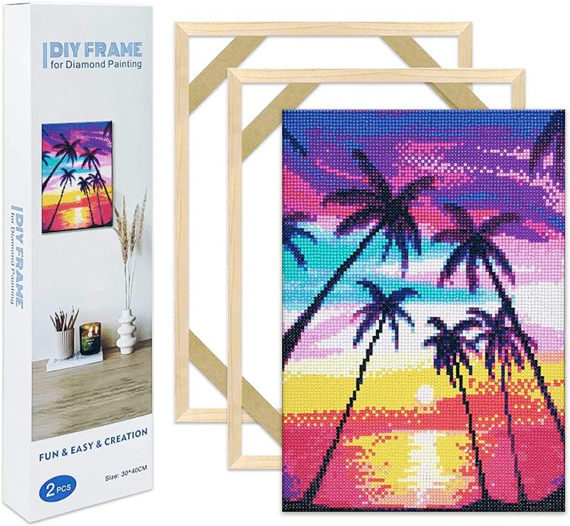 Photo 1 of 10 x 14 in DIY Frames for Diamond Painting, Hanging Hardware Included Compatible with 30x40cm Canvas 2Pack by WDLAND