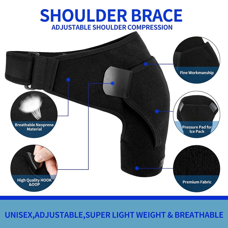 Photo 2 of BUGGUA Shoulder Support Relieve Shoulder Injuries, Tendonitis, Dislocation, AC Joint, Bursitis, Pain, Fits Right or Left Shoulder