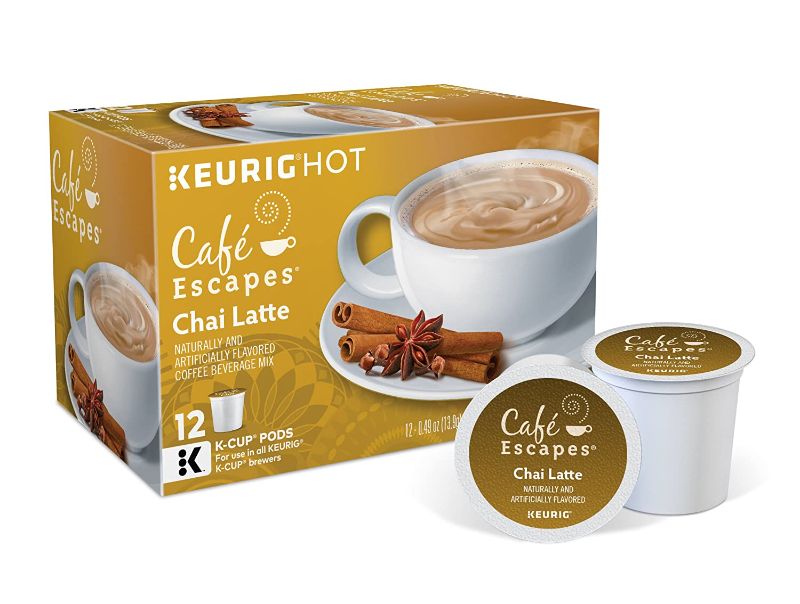 Photo 1 of 12 Ct Café Escapes Chai Latté K-Cup® Pods. - Kosher Single Serve Pods [EXP 7-22]