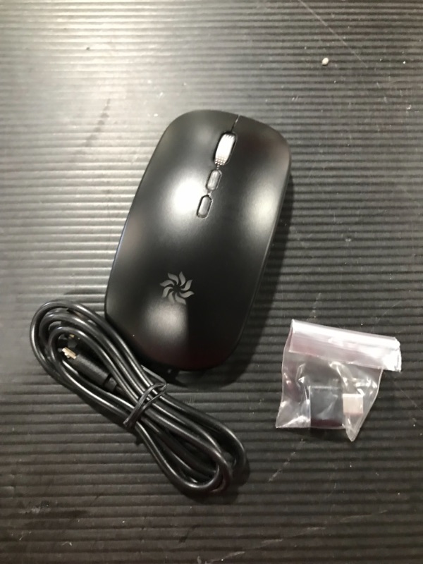 Photo 2 of LED Wireless Mouse Slim Silent Mouse 2.4G Rechargeable Wireless Computer Mouse Wireless Mouse for Laptop, MacBook, iPad, Chromebook, with USB & Type-c Receiver