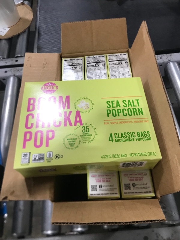 Photo 2 of Angie's BOOMCHICKAPOP Sea Salt Microwave Popcorn, 3.29 Oz Bags, 13.16 Oz Best By August 10 2022
