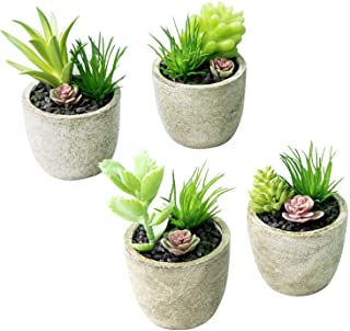 Photo 1 of Artificial Succulent Plants Fake Succulent Plants Artificial Faux Succulents 4pcs Mini Potted Succulents for Home Office Room Decoration (B)

