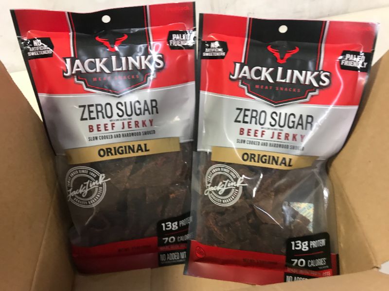 Photo 2 of 3 Bags Jack Link’s Zero Sugar Beef Jerky 7.3 oz. each - EXP FEB 2022