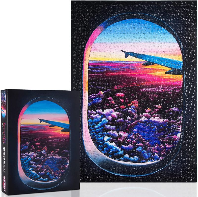 Photo 2 of 1000 Piece Puzzles Under 10 Dollars – Beauty of Flight Jigsaw Puzzle Large 28"x20" Unique Sunset Puzzle for Adults Who Love Fun Family Puzzles with Different Size Pieces, Ideal for Wall Art & Selfie
