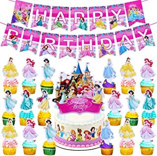 Photo 1 of 26PCS Princess Party Supplies, Princess Birthday Party Decorations For Girls Including Banner, Cake Topper, Cupcake Toppers
2 PACK
