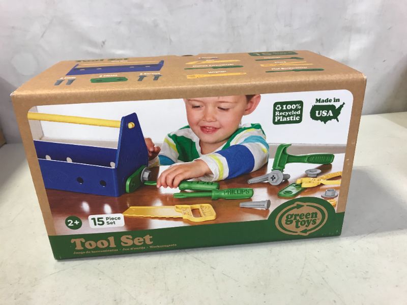 Photo 2 of Green Toys Tool Set, Blue - 15 Piece Pretend Play, Motor Skills, Language & Communication Kids Role Play Toy. No BPA, phthalates, PVC. Dishwasher Safe, Recycled Plastic, Made in USA.
