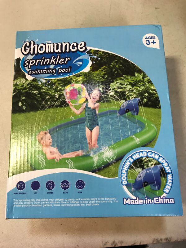 Photo 2 of Chomunce Splash Pad for Kids Inflatable Sprinkler Pool Outdoor Water Toys for Kid Ages 4-8 Summer Swimming Outside 3-in-1 Upgraded Spray Mat Birthday Gifts for 1 2 3 4 5 6 7 Years Old Boys and Girls
