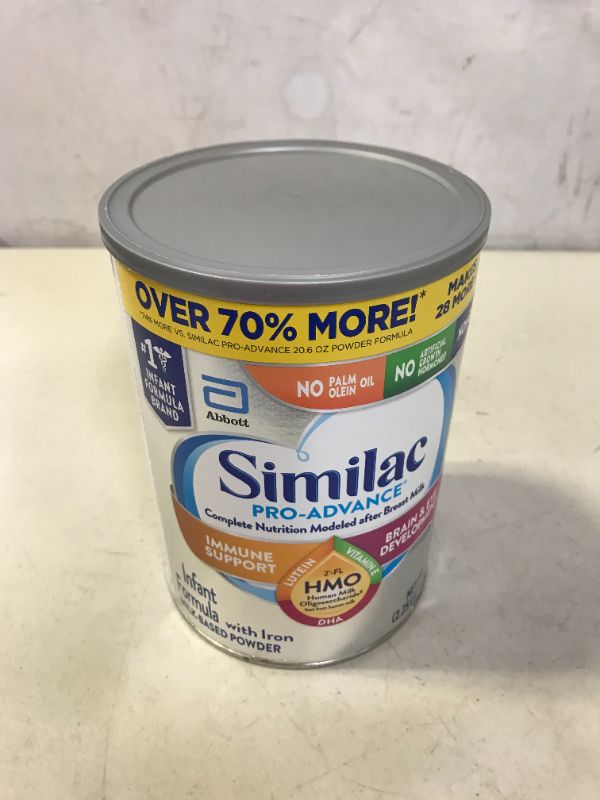 Photo 1 of Similac Pro-Advance®* Infant Formula, with 2'-FL HMO for Immune Support, Non-GMO, Baby Formula, Powder, 36 oz EXP SEPT 1 2023