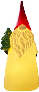 Photo 1 of 9.5" Ceramic Christmas Gnome Battery Operated Tabletop Hand-Painted Christmas Decoration Gnome Light-up with Red Hat Holiday Decoration…
