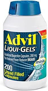 Photo 1 of Advil Liqui-Gels minis Pain Reliever and Fever Reducer, Pain Medicine for Adults with Ibuprofen 200mg for Pain Relief - 200 Liquid Filled Capsules
200 Count (Pack of 1)