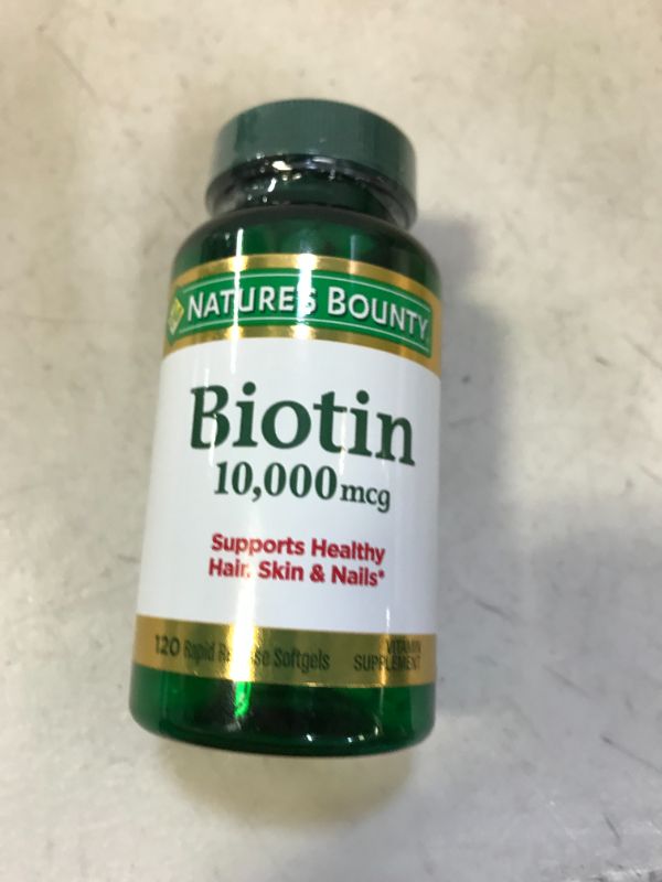 Photo 2 of Natures Bounty Biotin, 10,000 mcg, Rapid Release Softgels - 120 softgels EXP NOV 2023