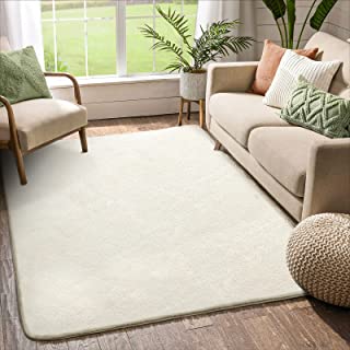 Photo 1 of Color&Geometry Soft Modern Shag Area Rugs,3x5.3 Feet Indoor Living Room Carpet for Bedroom Home Decor Floor Mat Nursery Rug,Ivory
