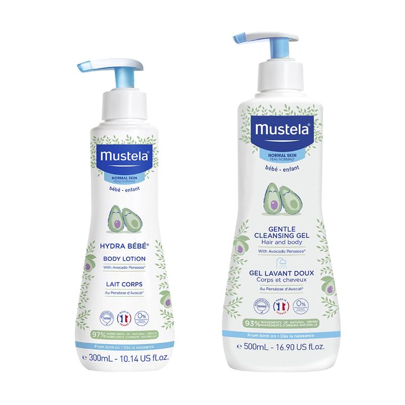 Photo 1 of Mustela Baby Bath Time Gift Set - Baby Skin Care Essentials with Natural Avocado - Contains Hydra Bebe Body Lotion 10.14 fl. oz. & Gentle Cleansing Gel 16.9 fl. oz. - 2 Items Set
